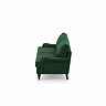 side on cut out image of forest green 3 seater sofa with warm wood legs