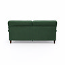 back facing cut out image of 3 seater forest green sofa with warm wood legs