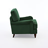 side on cut out image of forest green velvet armchair