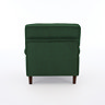 back facing cut out image of forest green velvet armchair