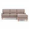 cut out front on image of mink right corner sofa with light wood legs