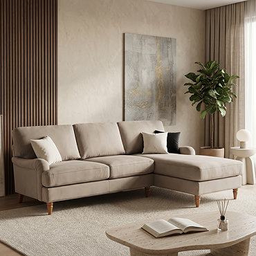 cut out front on image of mink right corner sofa with light wood legs