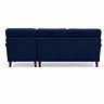 back facing cut out image of left seat corner sofa in navy blue velvet
