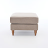 side on image of mink velvet rectangular pouffe