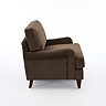 cut out side on image of dark brown velvet snuggle chair 
