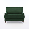 front on cut out image of forest green velvet snuggle chair