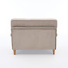 back facing cut out image of velvet mink coloured snuggle chair