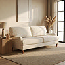 image of three seater woven beige fabric 3 seater sofa