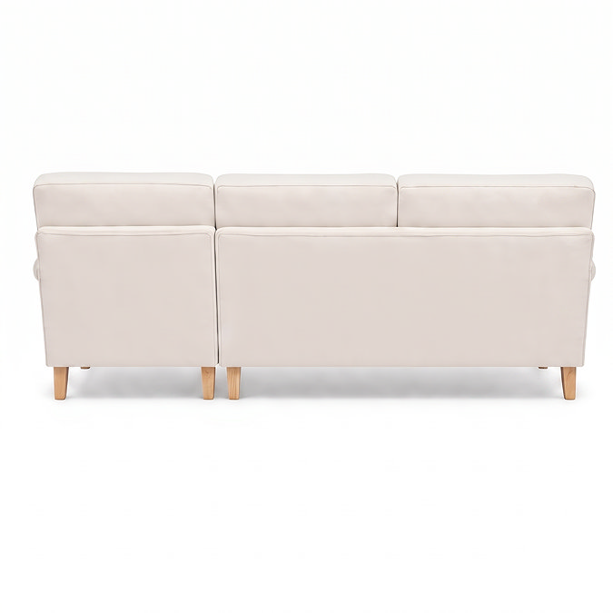 back facing cut out image of beige woven sofa