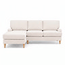 front on cut out image of beige woven corner sofa