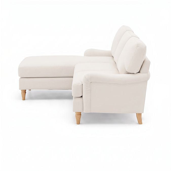 side on cut out image of right side corner sofa with light wood legs