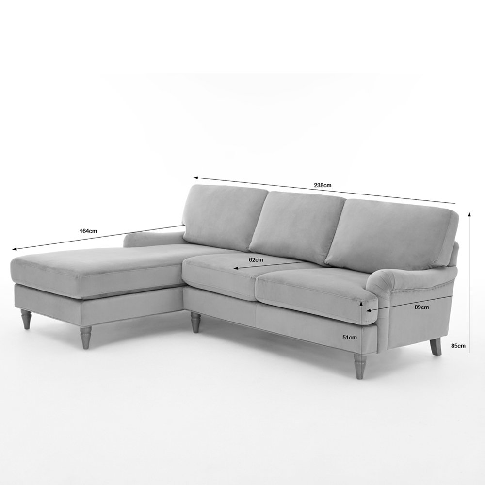 cambridge right corner sofa dimensions