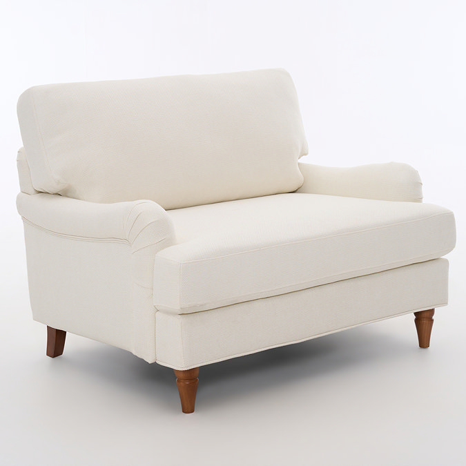 cut out image of beige woven snuggle chair