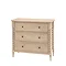 image cut out on white background of limed oak three drawer chest