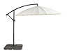 image cut out on white background of ecru parasol with charcoal base