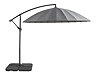 image cut out on white background of large open grey parasol