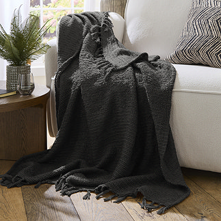 Candar Textured Boucle Throw - Black main image