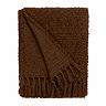 image cut out on white background of dark brown boucle throw folded up