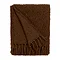 image cut out on white background of dark brown boucle throw folded up