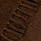 close up image of fringed edge of dark brown throw