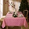 Red and white striped table cloth