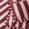 Candy Stripe Burgundy Duvet Cover Close Up on Pillows