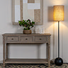 Cannon Lamp floor lamp with hessian shade lifestyle image