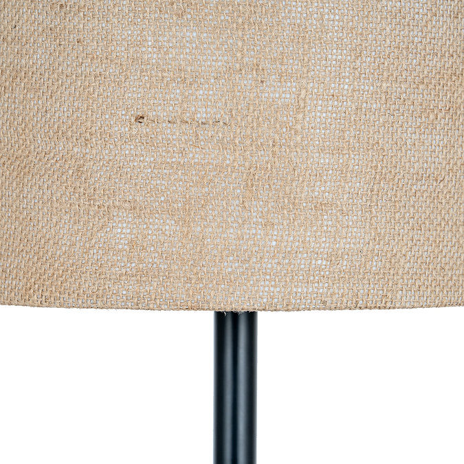 Cannon Table Lamp with Hessian Shade close up