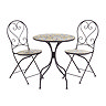 image cut out on white background of cast iron and mosaic bistro set