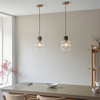 Caspian ribbed 1 pendant light