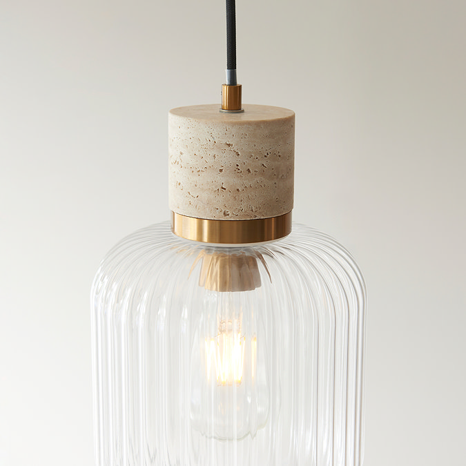 Caspian ribbed pendant light