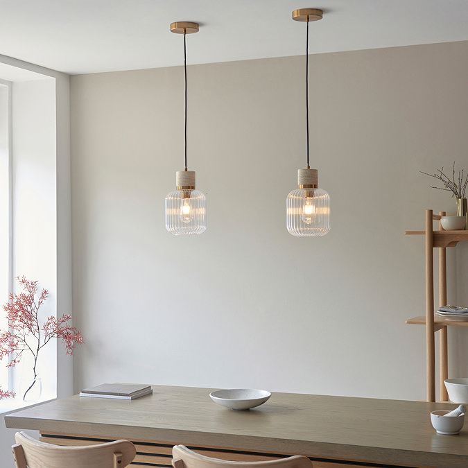 Caspian ribbed pendant light