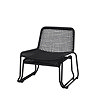 cut out image of black rope garden chair with matching footstool tucked underneath it
