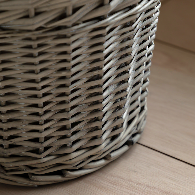 Cedar Round Woven Lined Laundry Basket