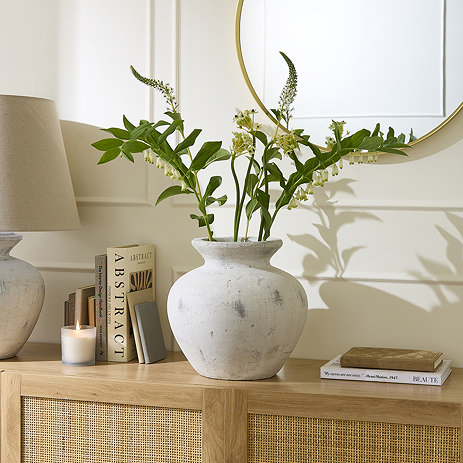 Chania Ceramic Vase - Antique White main image