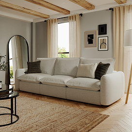 Chara 3 Seater Sofa - White main image