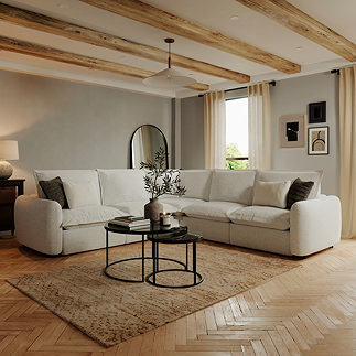 Chara Corner Sofa - White main image