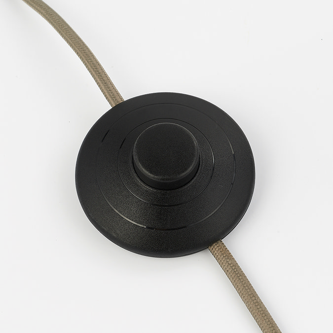 image of the black press-switch of a floor lamp
