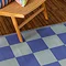 Checkerboard outdoor rug in blue  image 2