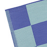 Checkerboard outdoor rug in blue image 3