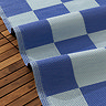 Checkerboard outdoor rug in blue image 4