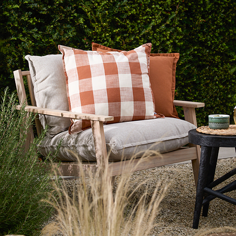 Chesil check pecan on chair image 1