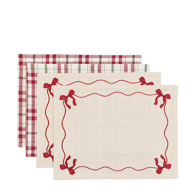 Cut out of Christmas bows placemats