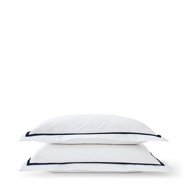 Beaumont duvet cover set with navy border image