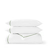 Beaumont duvet cover set with sage green trim