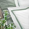 Beaumont duvet cover set with sage green trim