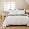 Beaumont duvet cover set with sage green trim