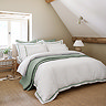 Beaumont duvet cover set with sage green trim
