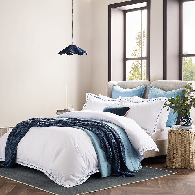 Wave Embroidery China Blue Duvet Cover Set image