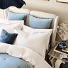 Wave Embroidery China Blue Duvet Cover Set image
